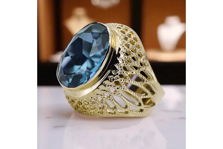 Ring Vintage Aquamarin 14 Karat Gelbgold vrc089y